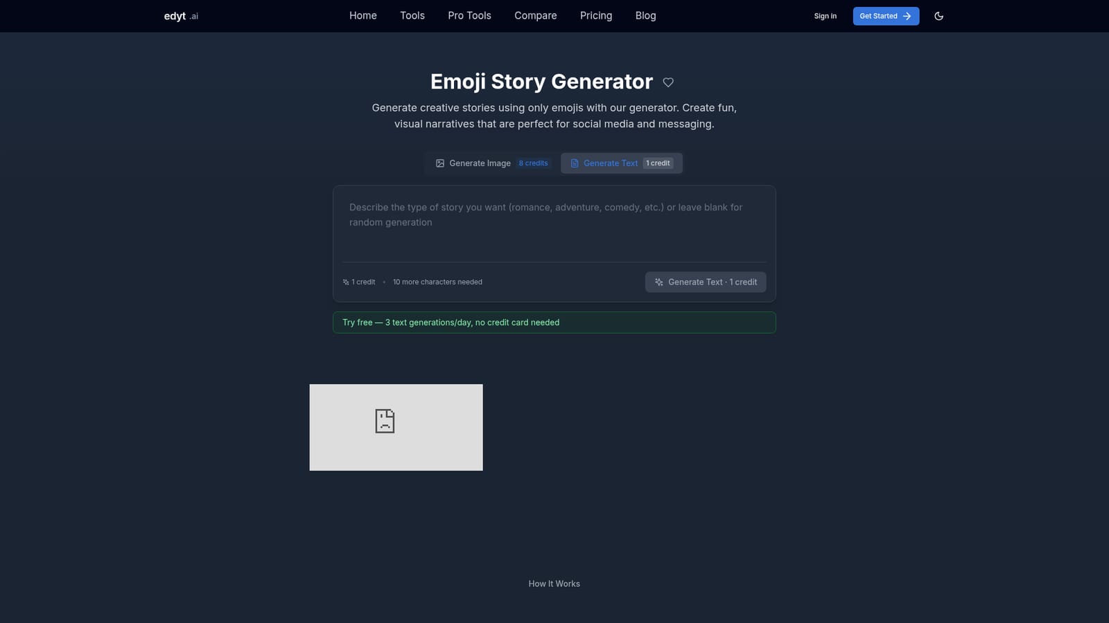 Edyt.ai Emoji Story Generator — Open the generator