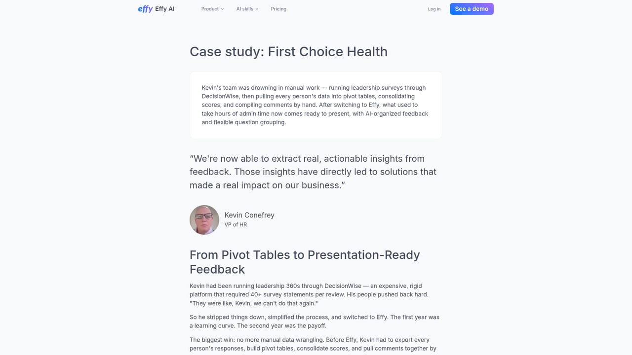 Effy — Review the output with a case study