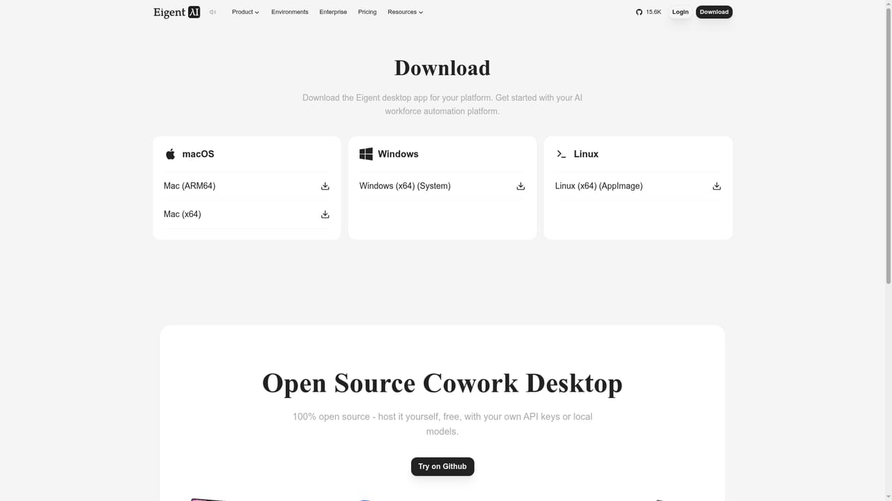 Eigent AI — Download and install the desktop app
