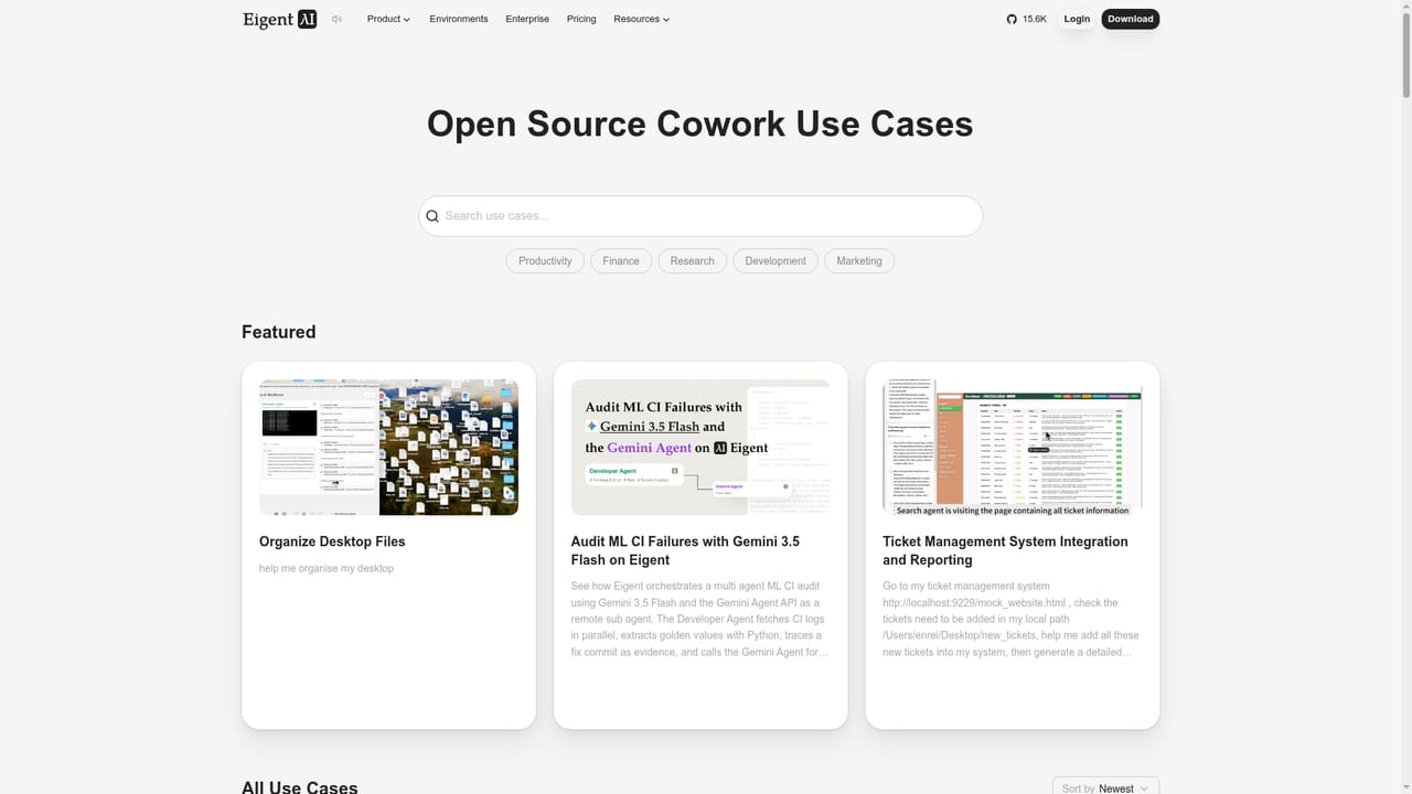Eigent AI — Add automations or borrow a published use case
