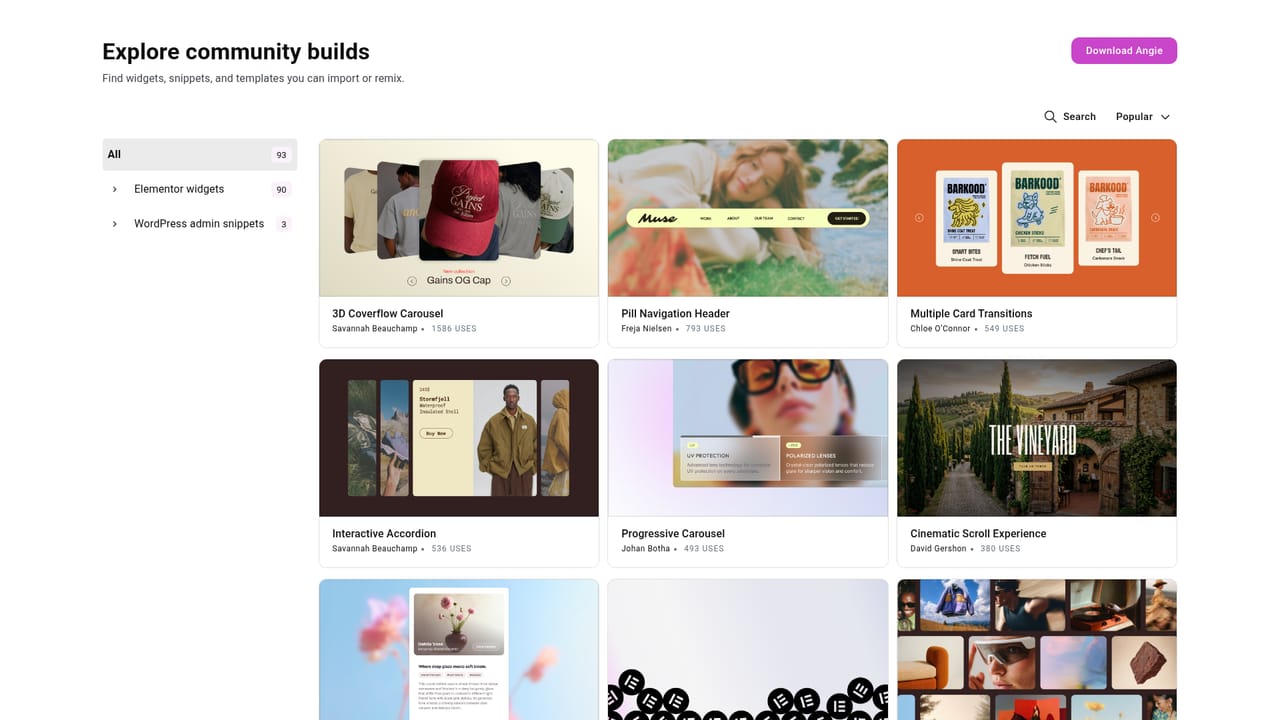 Elementor AI — Browse the community library