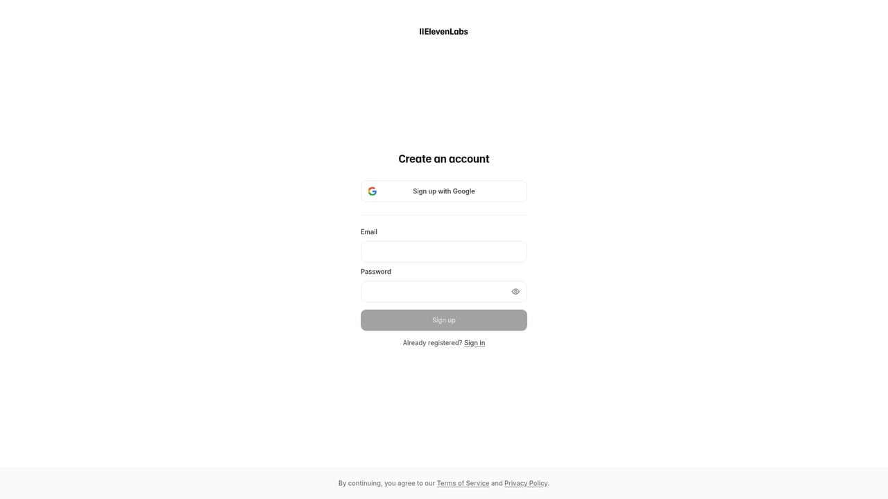 ElevenCreative — Create an ElevenLabs account