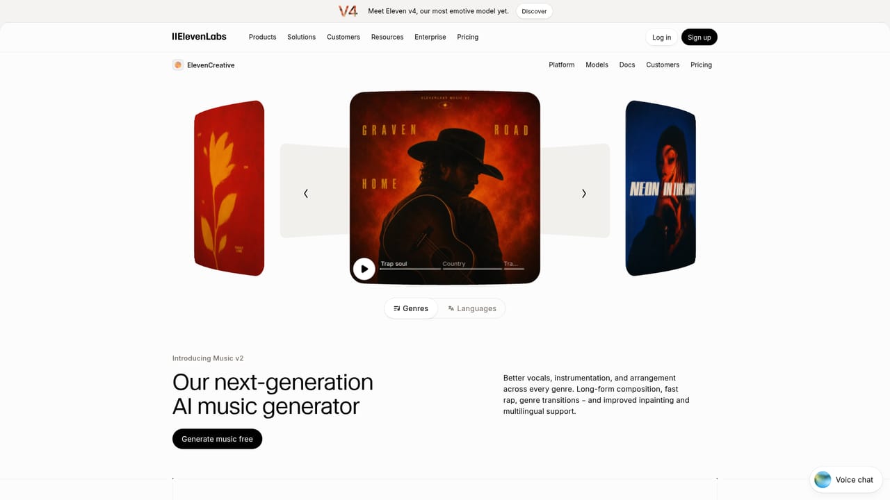 ElevenCreative — Add music and sound effects