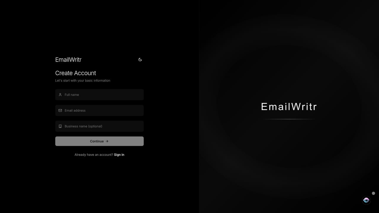 EmailWritr — Create your account