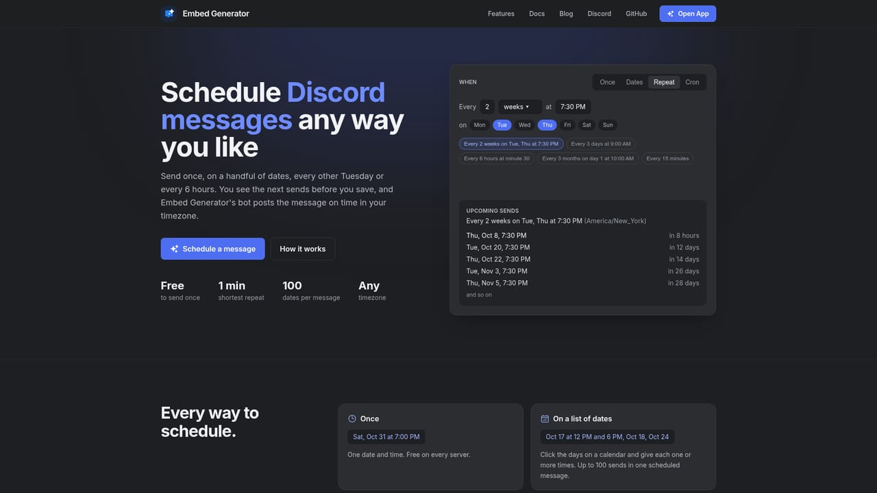 Embed Generator — Schedule or automate with Premium