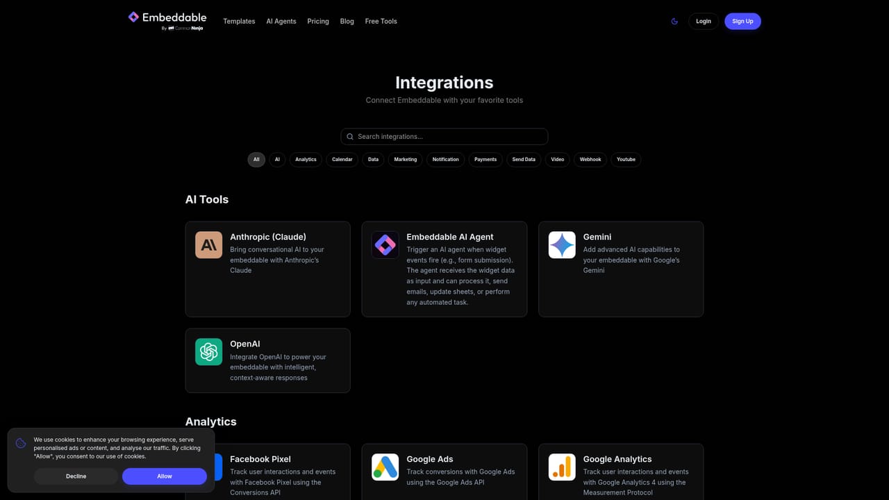 Embeddable — Connect your marketing stack