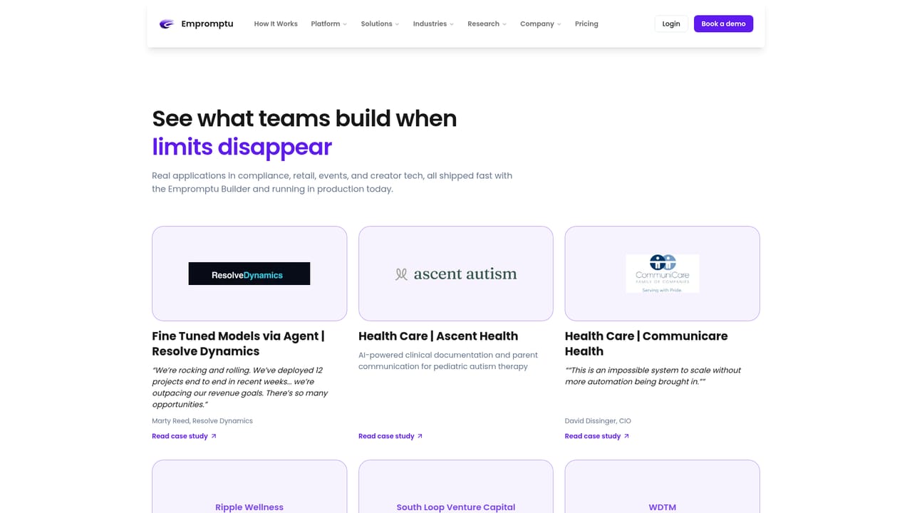 Empromptu — Review case studies from your industry