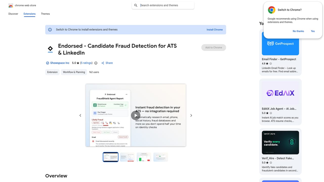 Endorsed — Add the Chrome extension for in-ATS checks