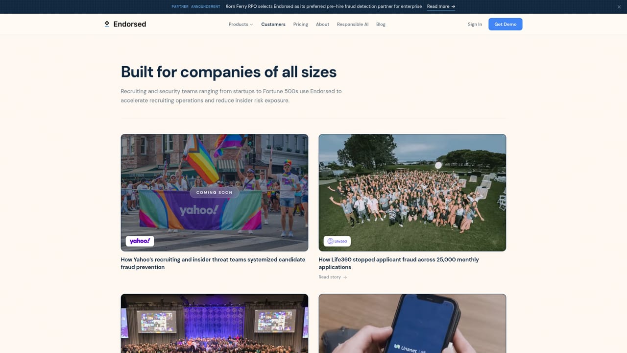 Endorsed — Review customer case studies to size the impact