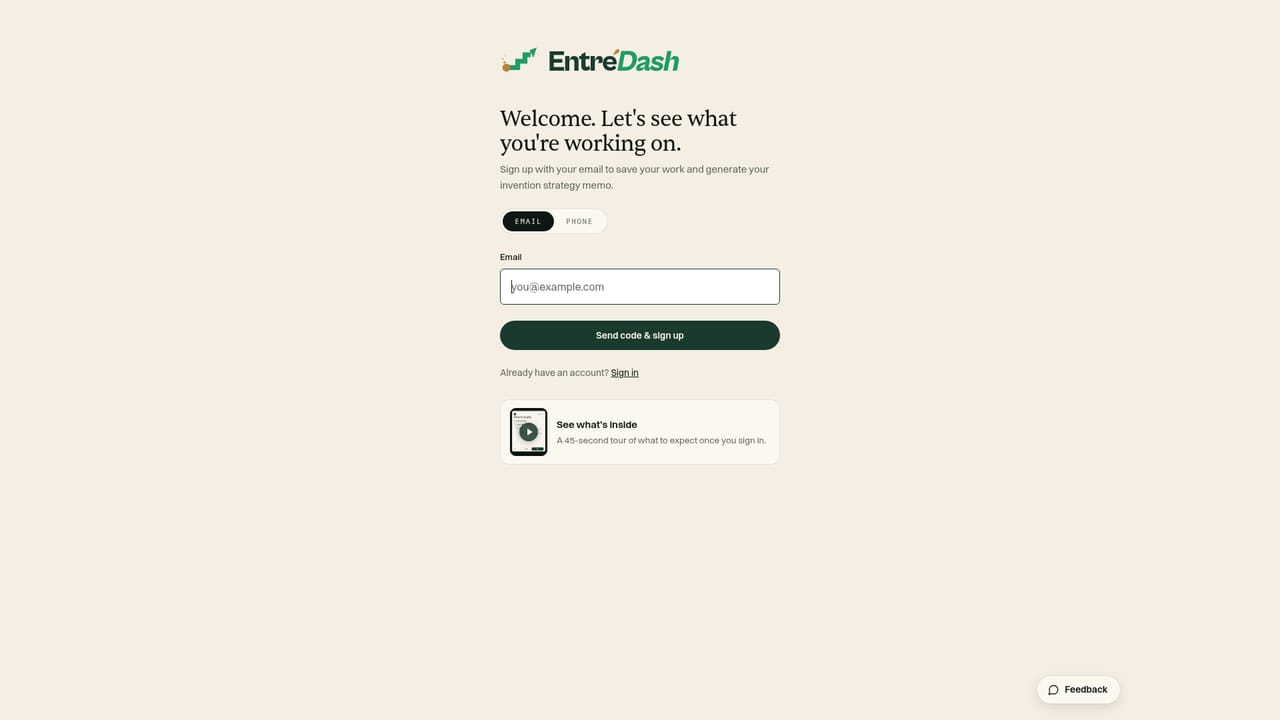 EntreDash — Create a free account