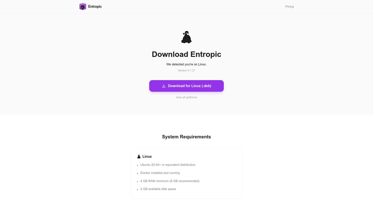 Entropic — Download the installer for your platform