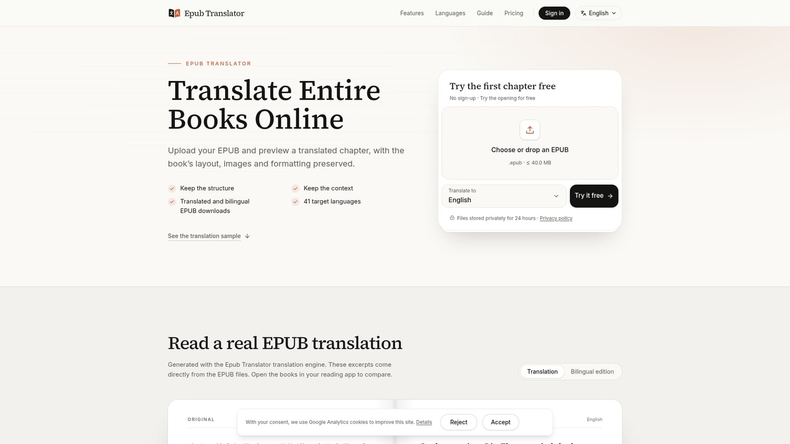 Epub Translator — Prepare a readable EPUB