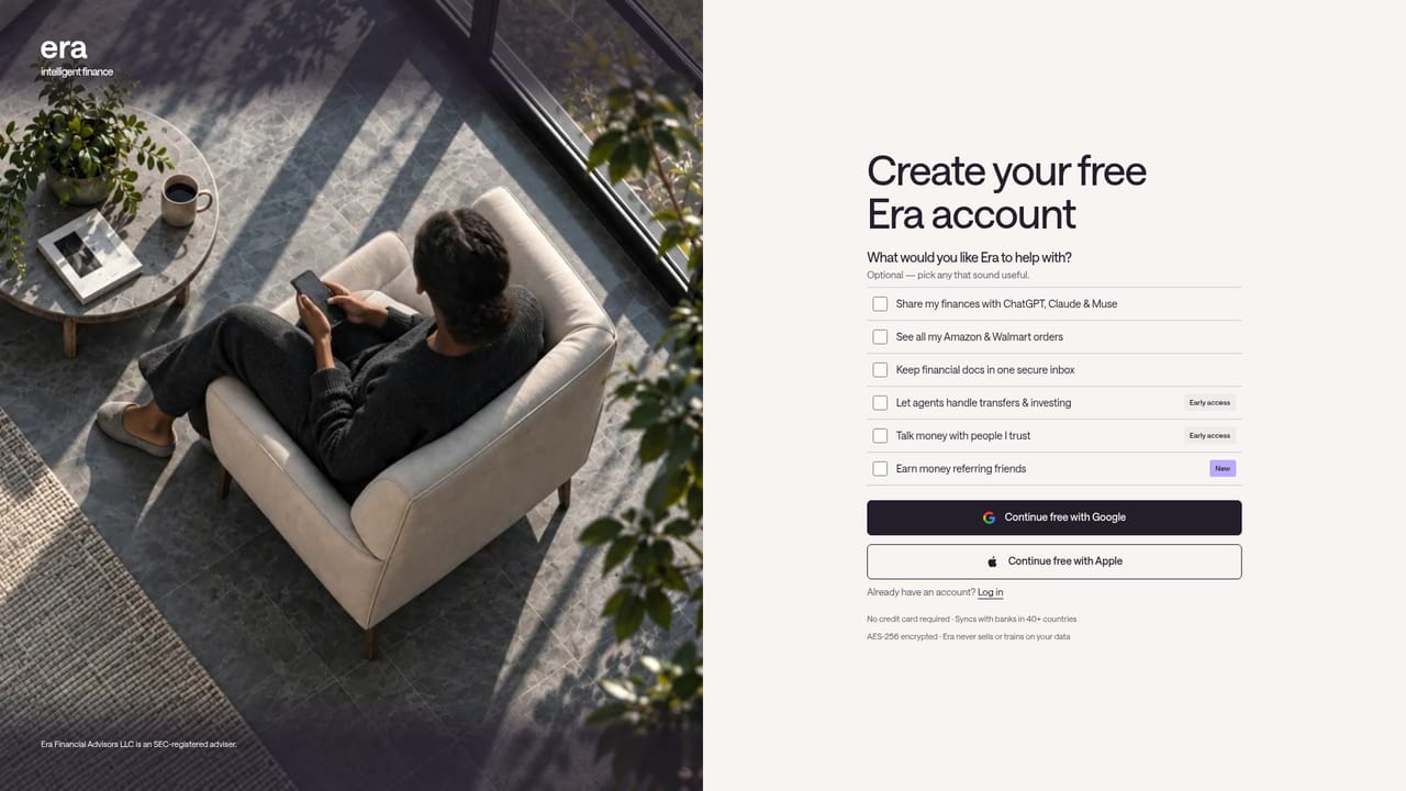 Era — Create a free account