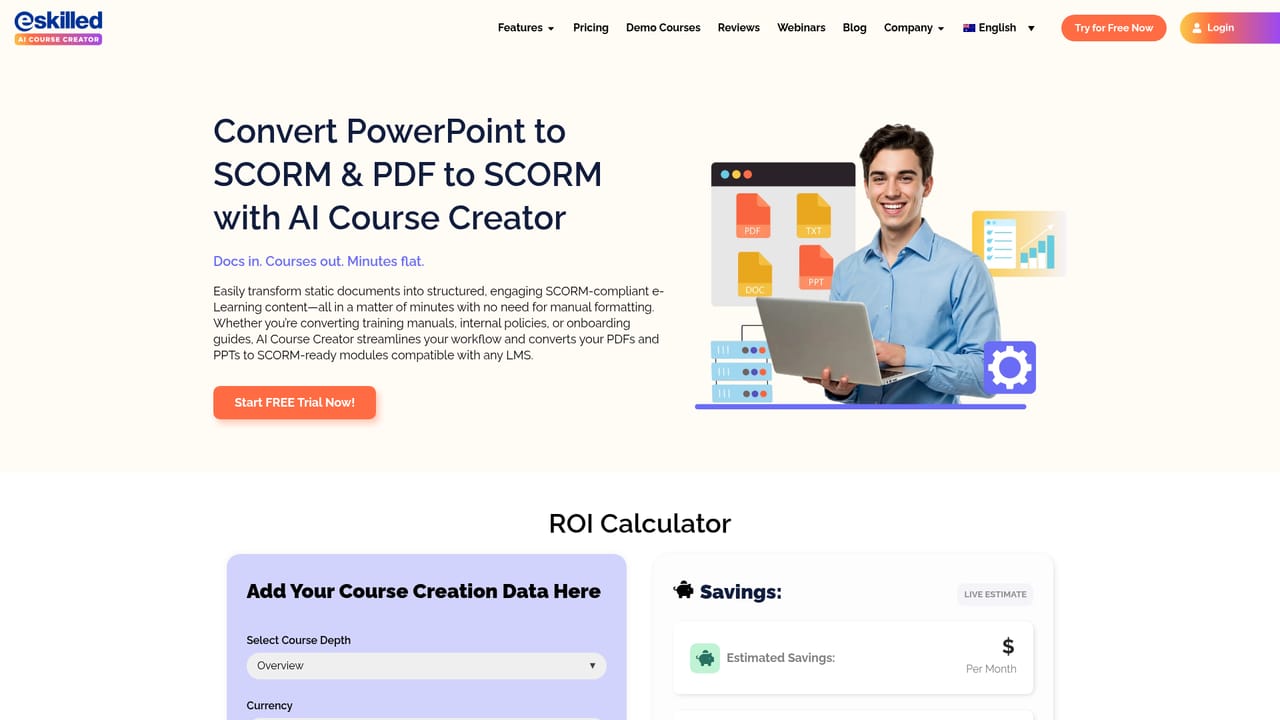 eSkilled AI Course Creator — Bring in source material or a finished syllabus