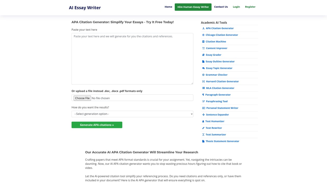 Essay Writer App — Add citations in your required style