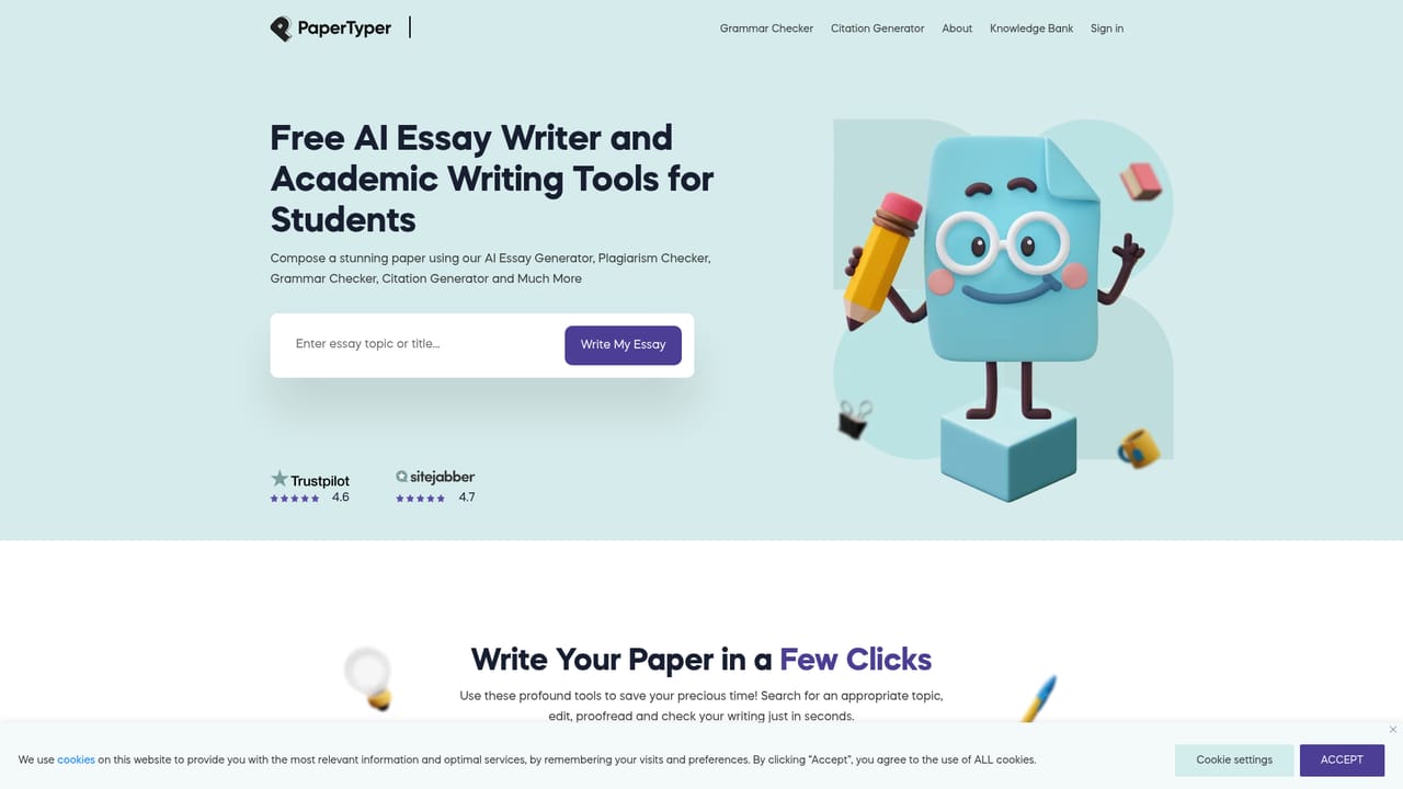 Essay Writer by Papertyper — Open the AI essay generator