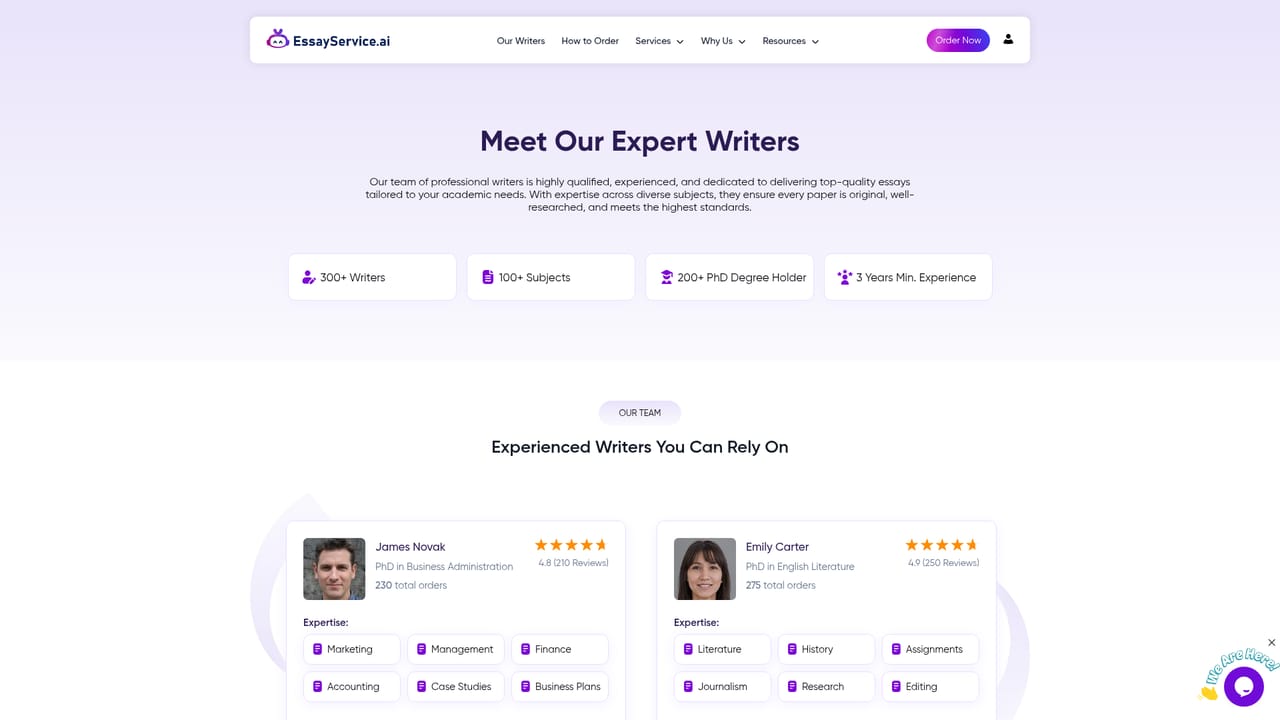 EssayService — Review the writer pool