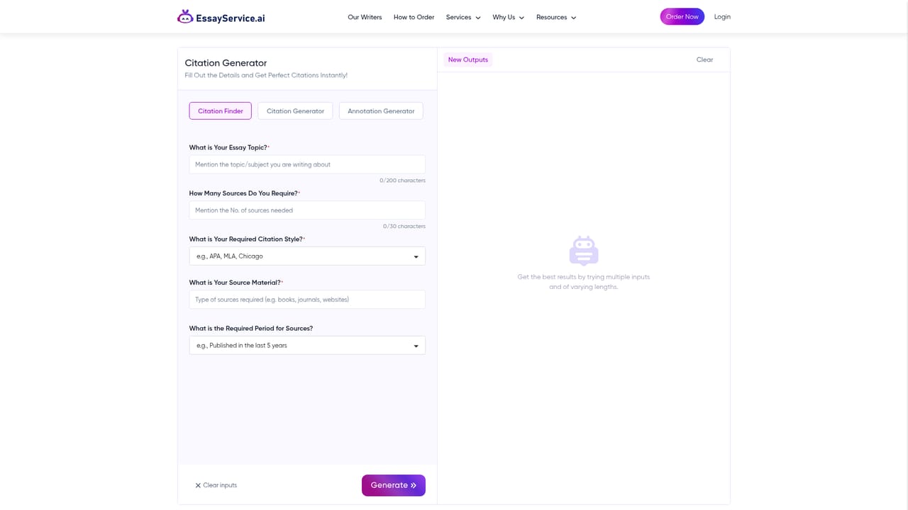 EssayService — Use the free tools for your own drafts