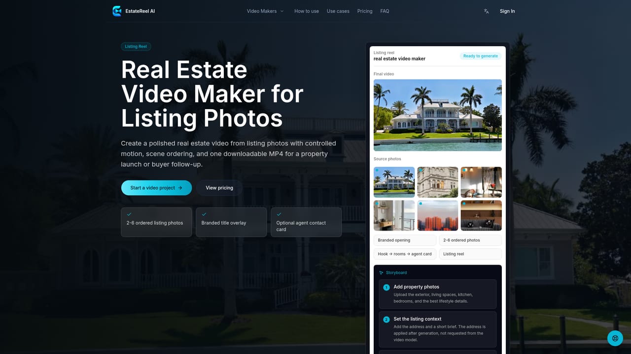 EstateReel AI — Open a video maker that matches the output