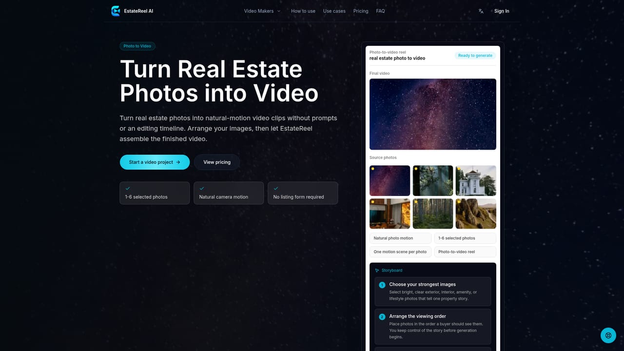 EstateReel AI — Upload and order the listing photos