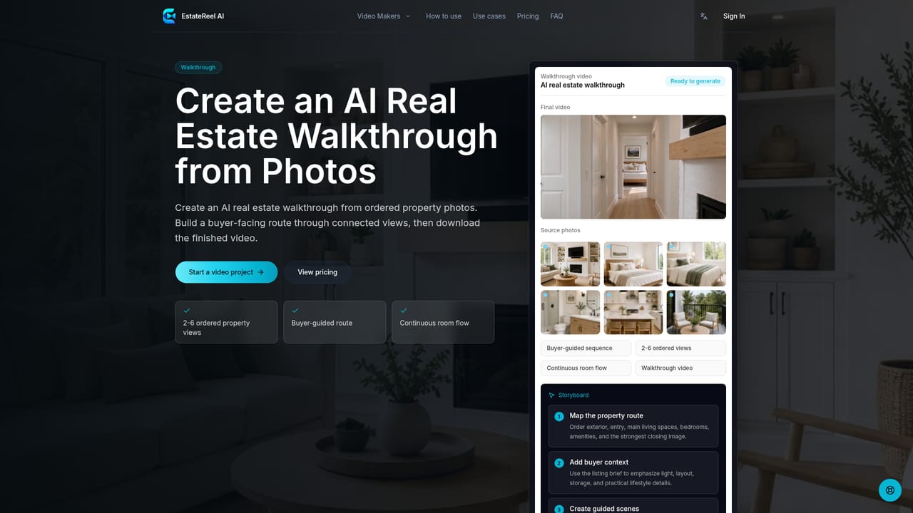 EstateReel AI — Confirm the walkthrough route