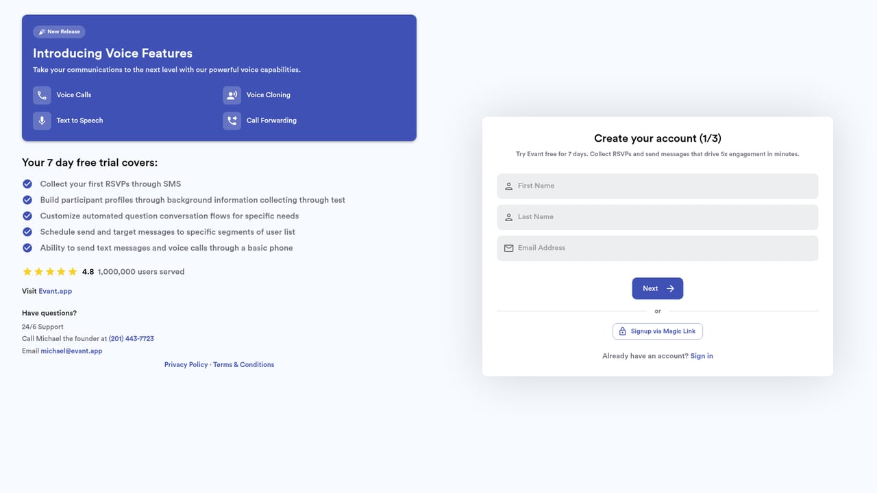 Evant — Create your account