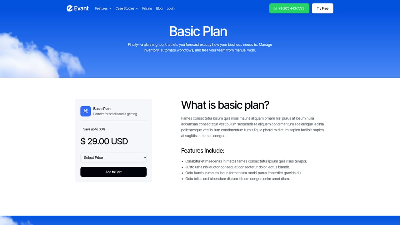 Evant — Choose a plan
