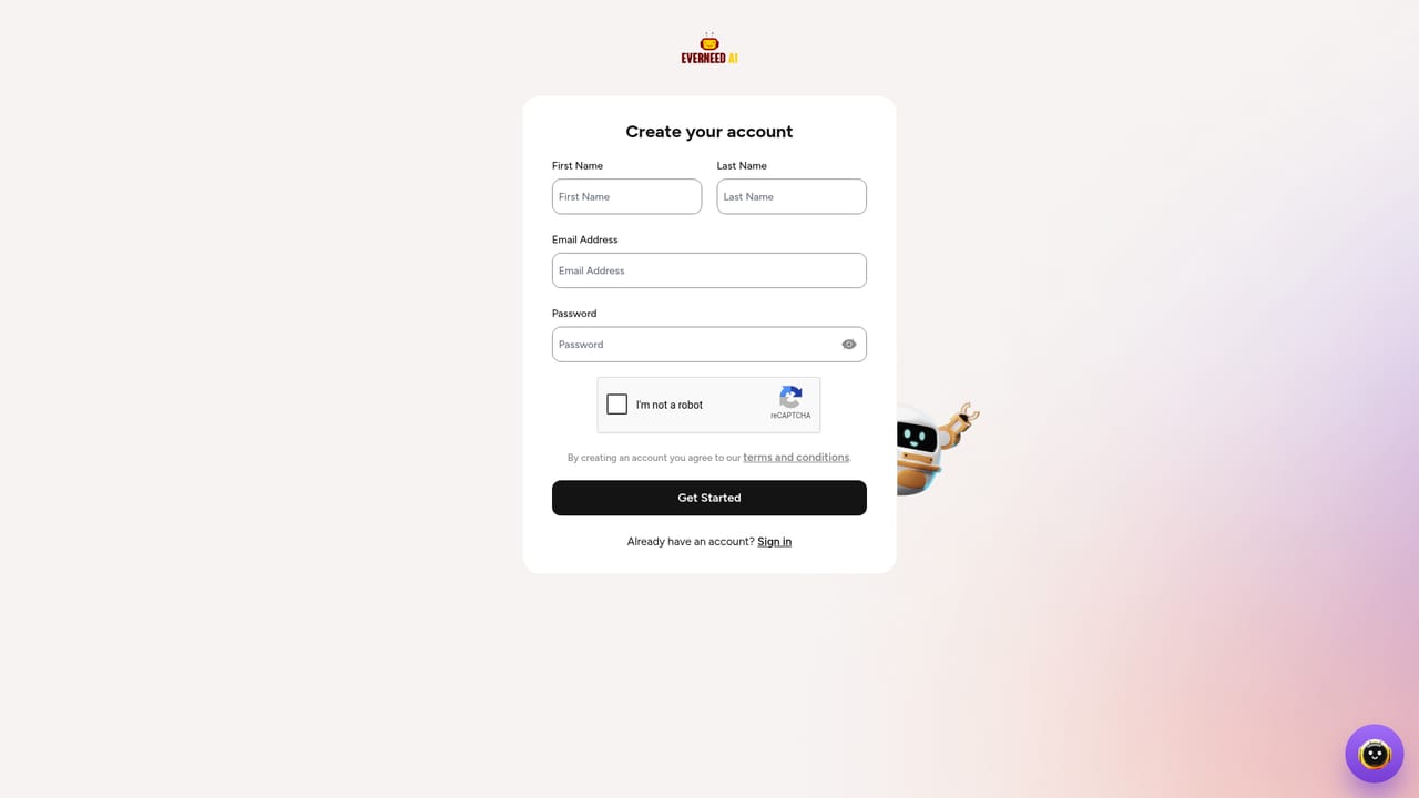 Everneed AI — Create a free account