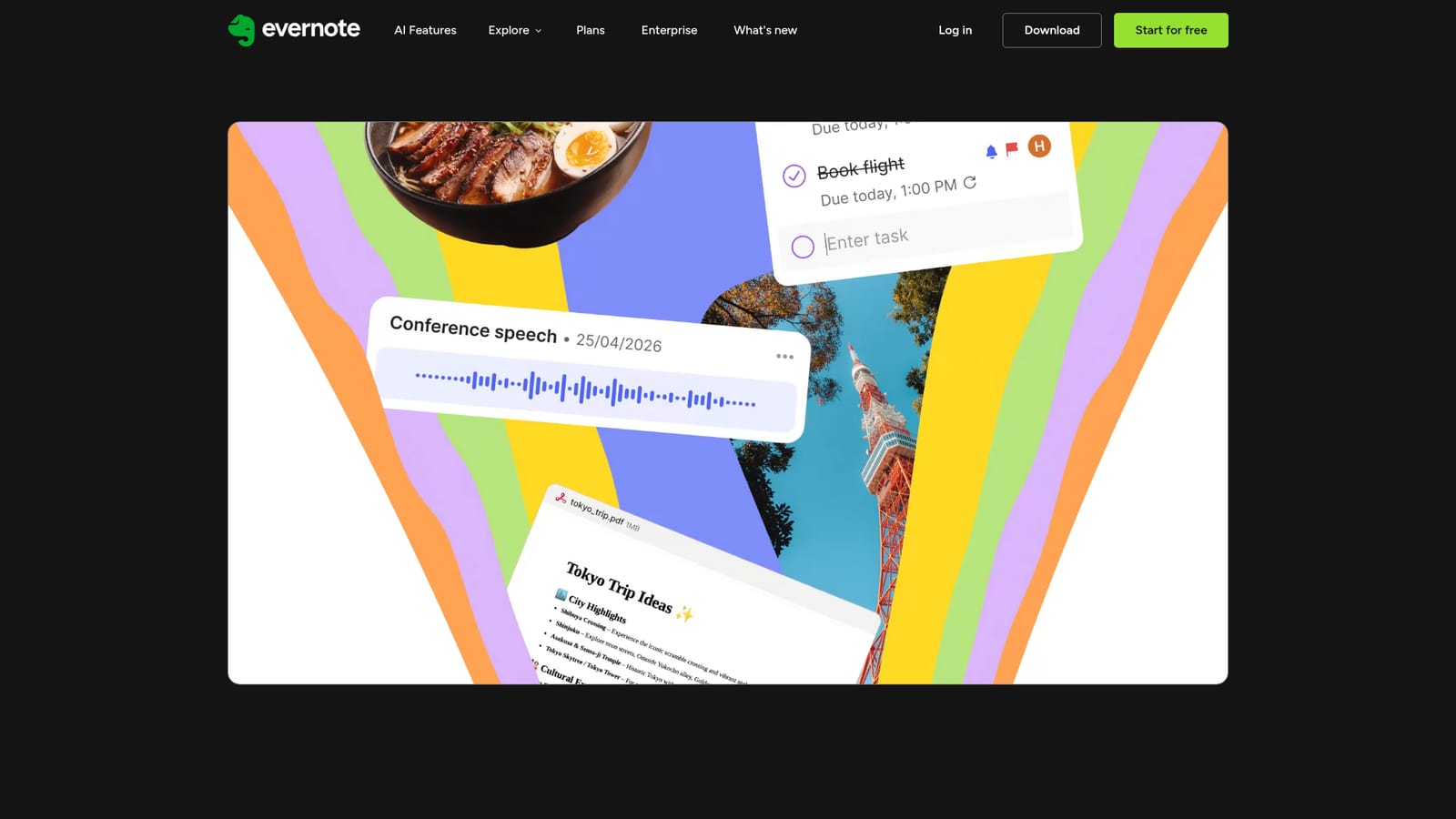 Evernote AI — Create an Evernote account and install the app