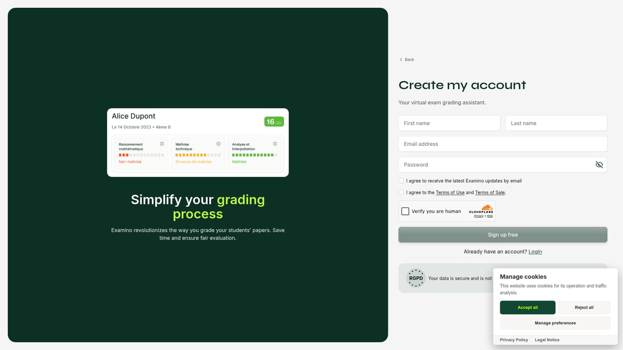 Examino — Create your account