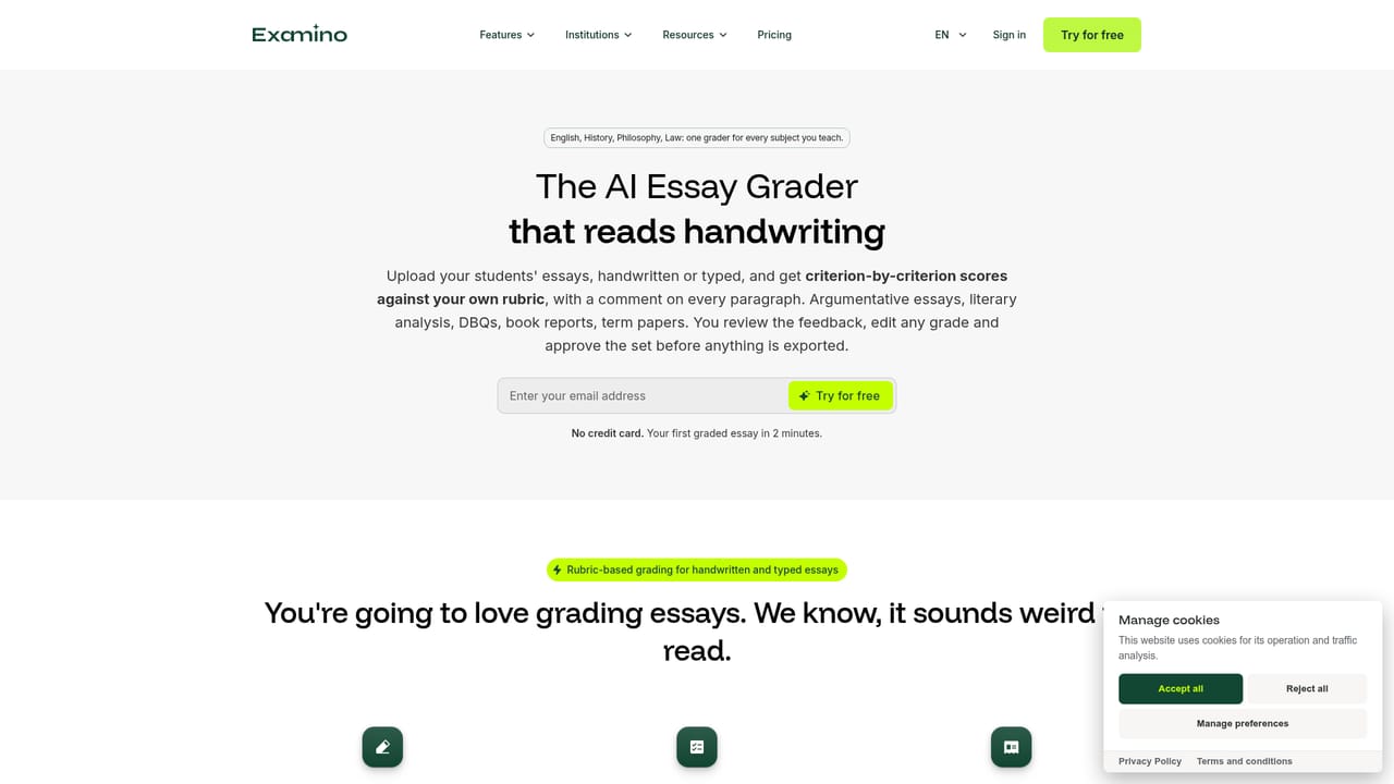 Examino — Check the rubric before grading
