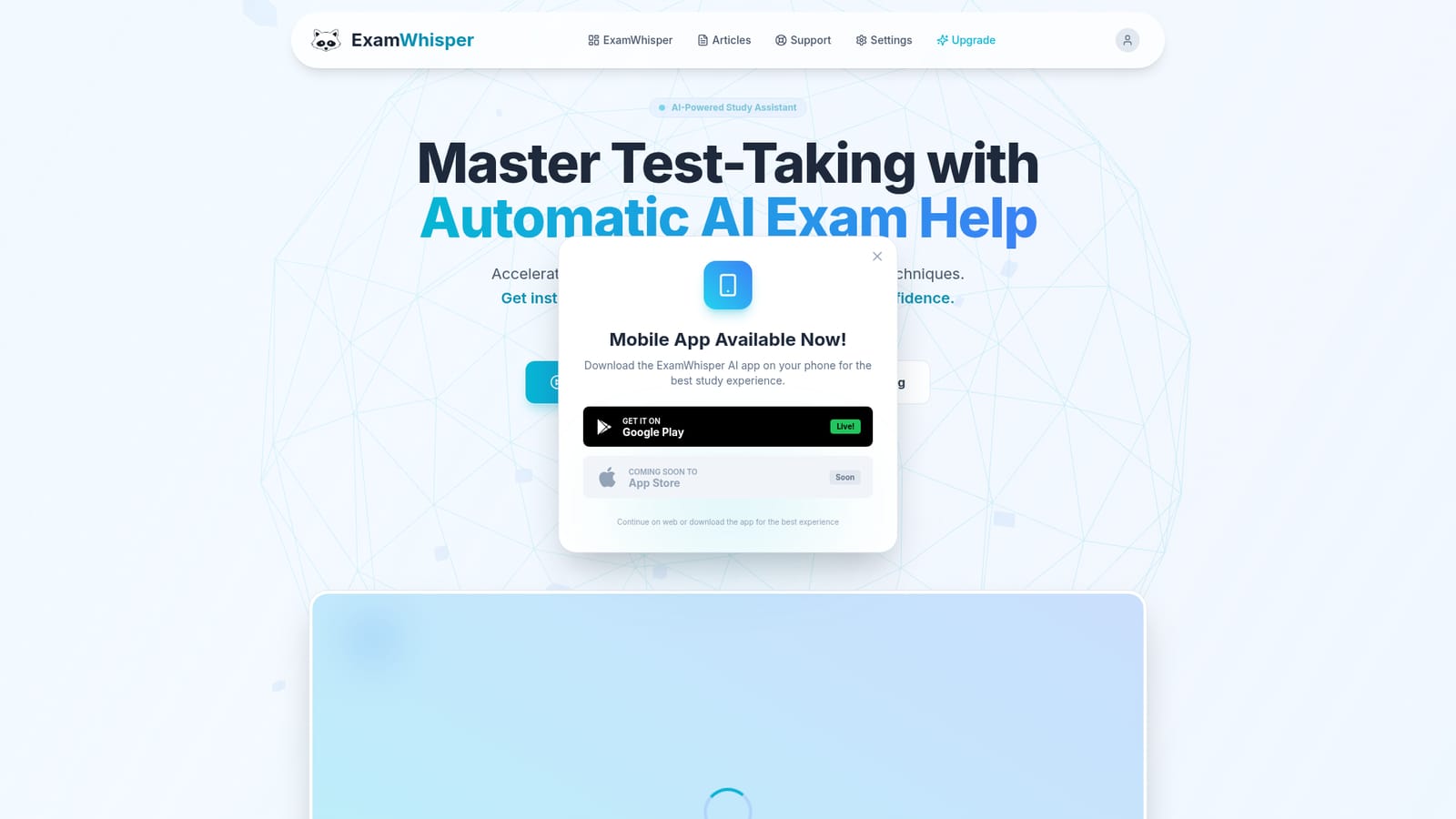 ExamWhisper — Install the Android app for on-the-go use