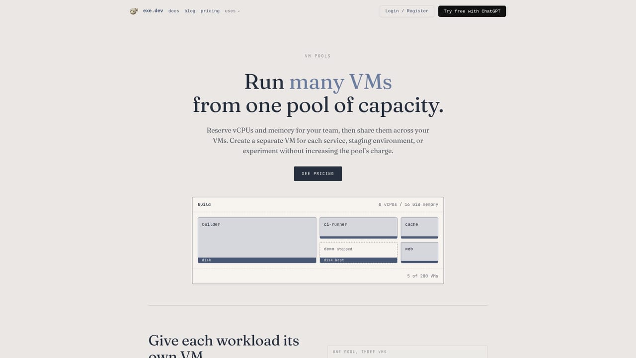 exe.dev — Reserve capacity in a pool