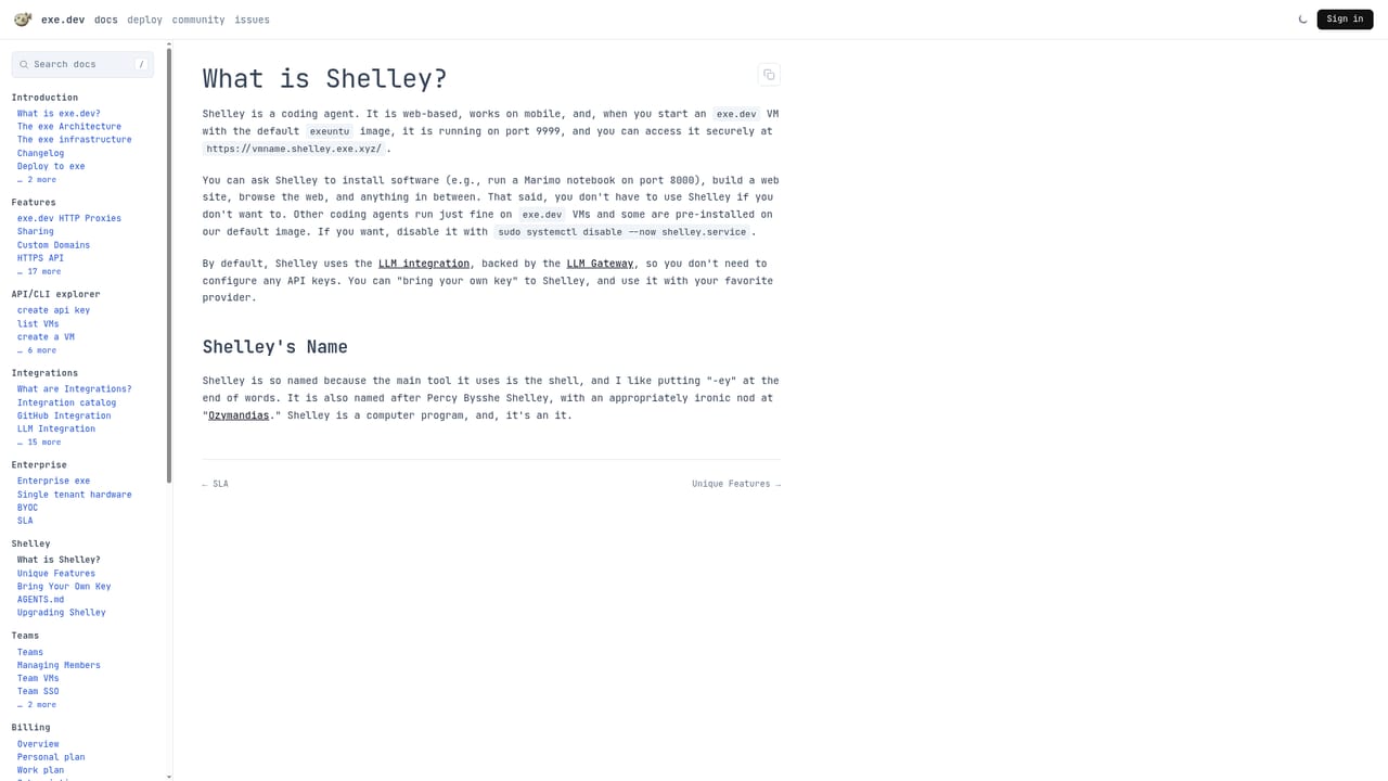 exe.dev — Give Shelley a job
