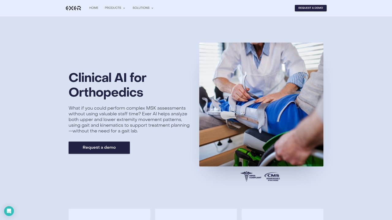 Exer AI — Review the solution page for your care setting