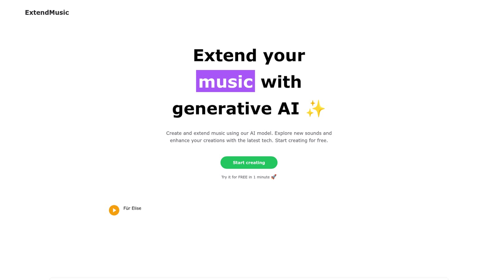 Extend music — Open the web app