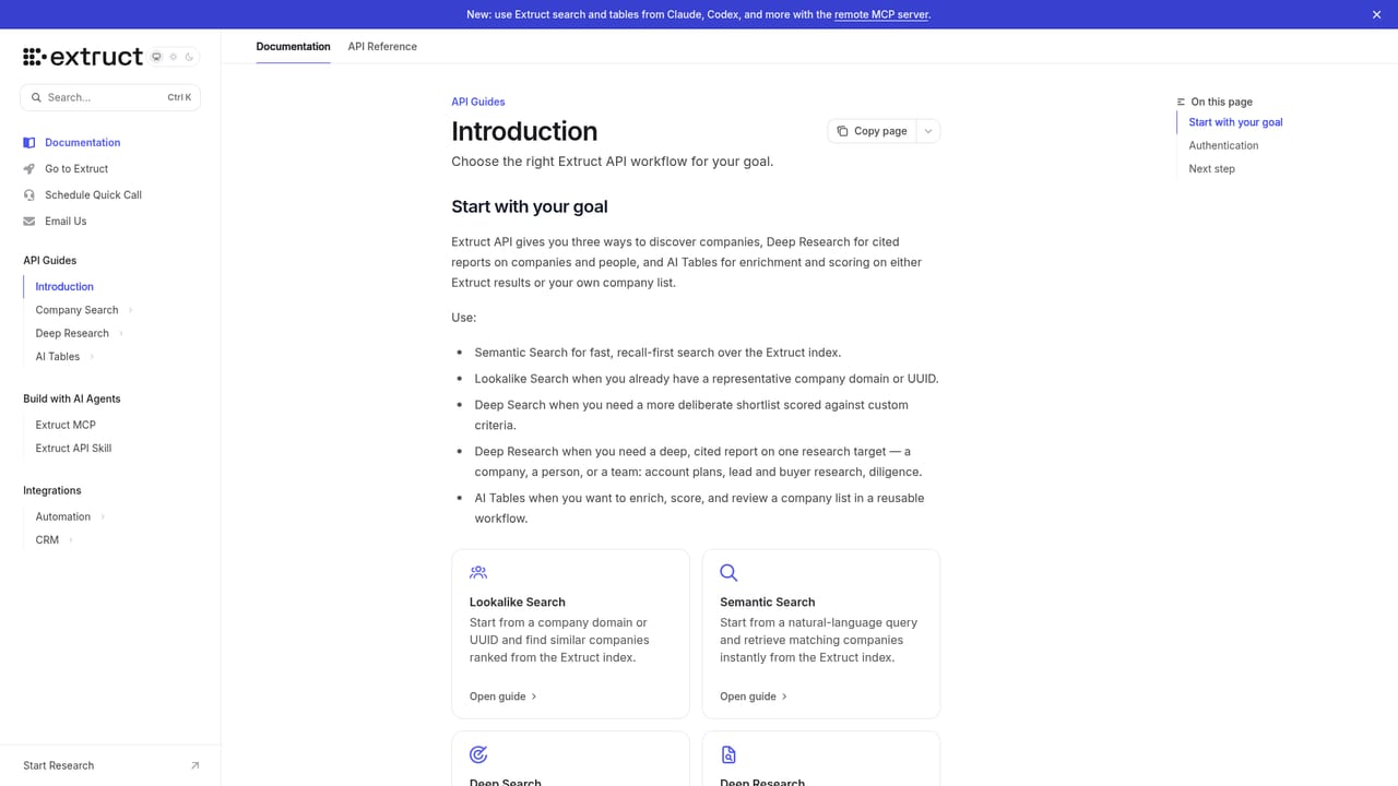Extruct AI — Try a domain lookup