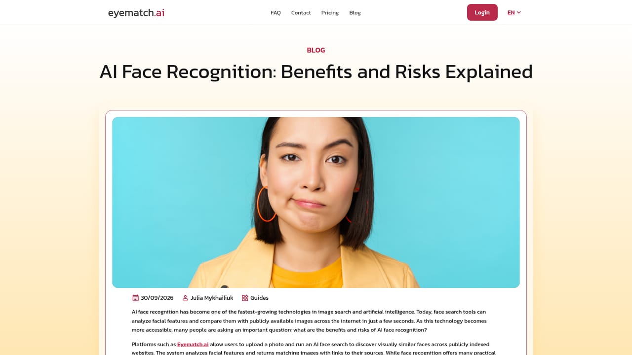 Eyematch.ai — Read the recognition limits before relying on results