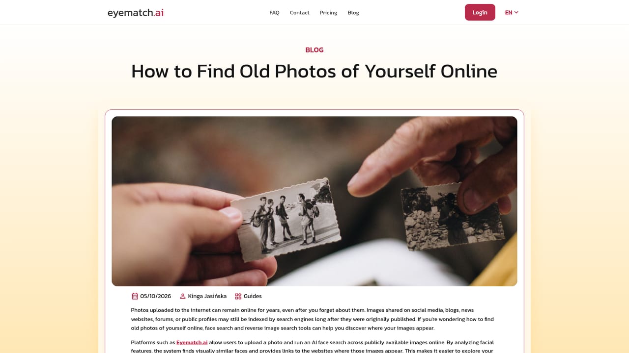 Eyematch.ai — Follow the recovery guide if a photo is misused