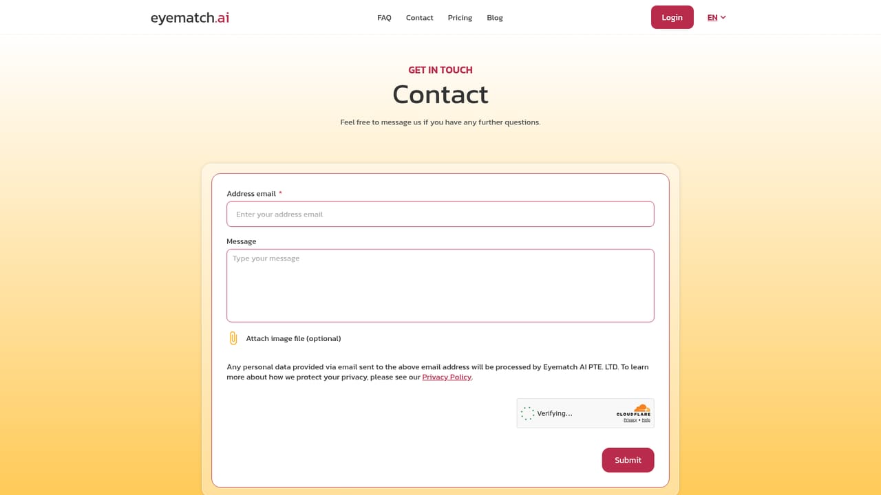 Eyematch.ai — Contact the team with open questions