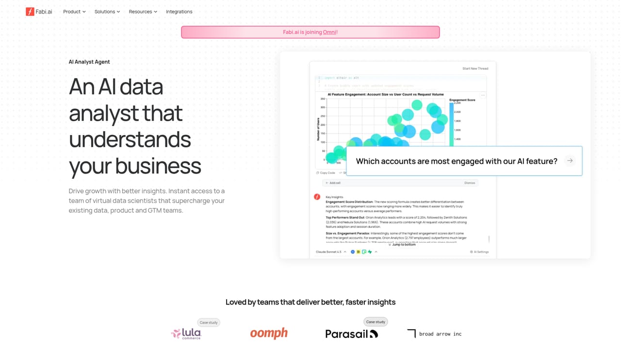 Fabi.ai — Review the analyst agent and workflow surfaces