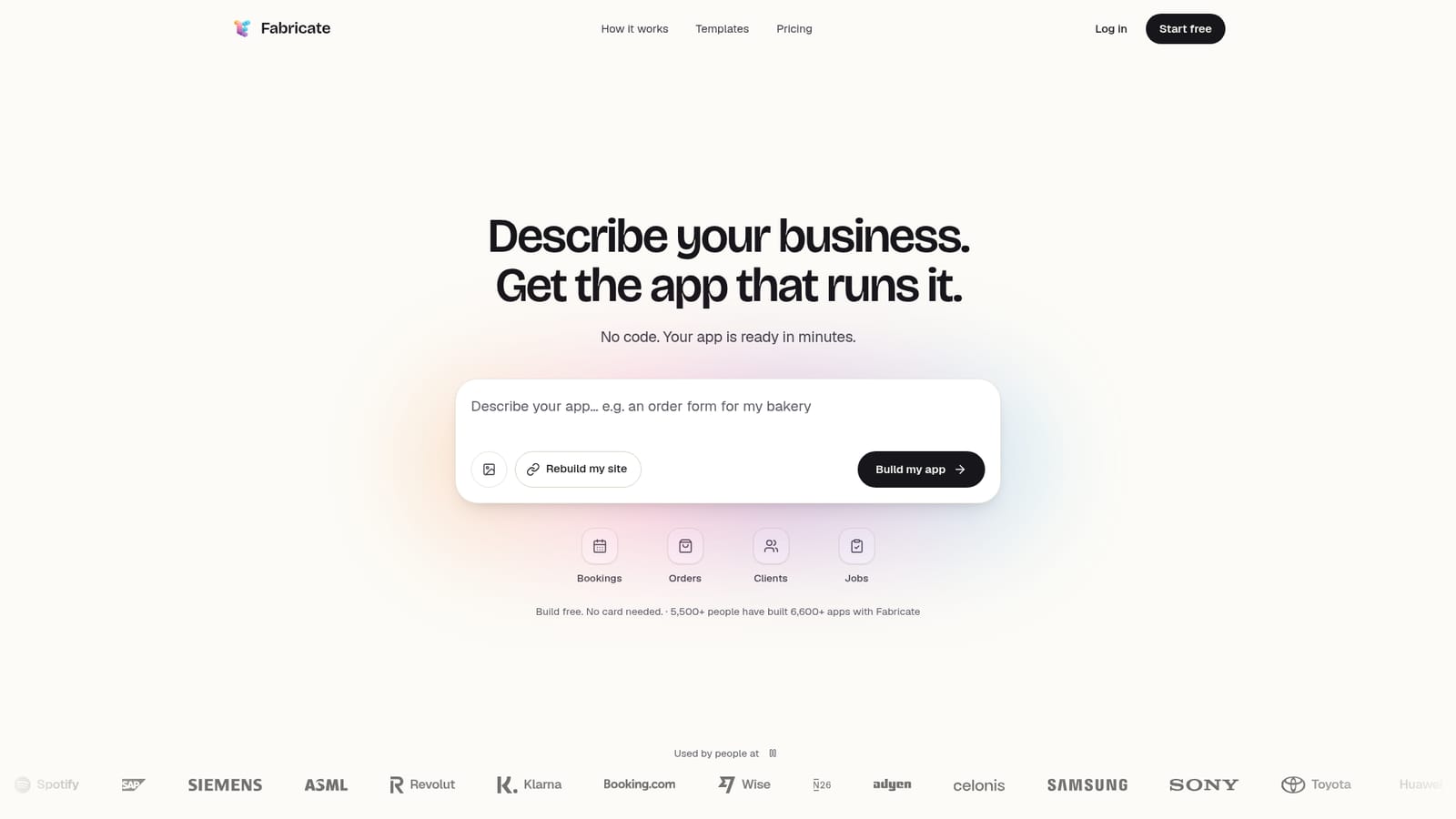 Fabricate AI — Open Fabricate and read the prompt box