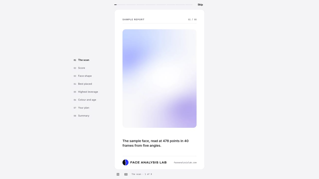 Face Analysis Lab — Preview the report contents
