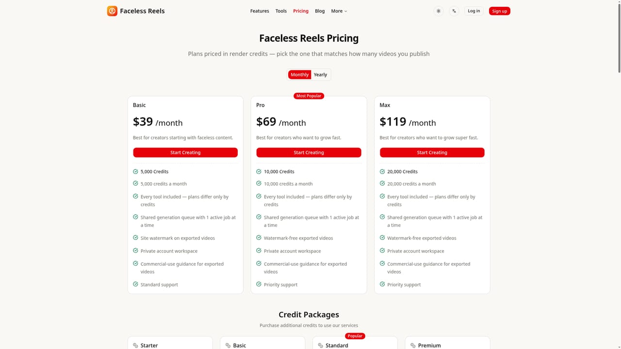 FacelessReels.video — Export and post