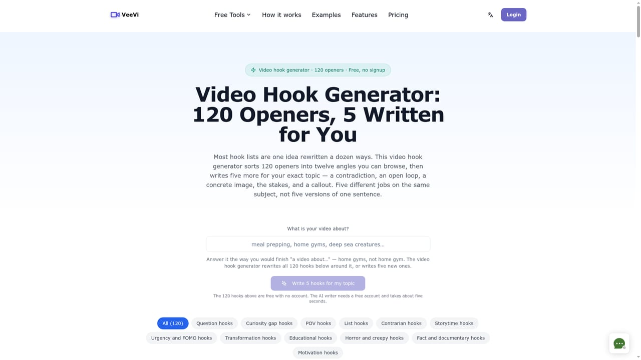 FacelessVideos — Enter a topic, script or hook