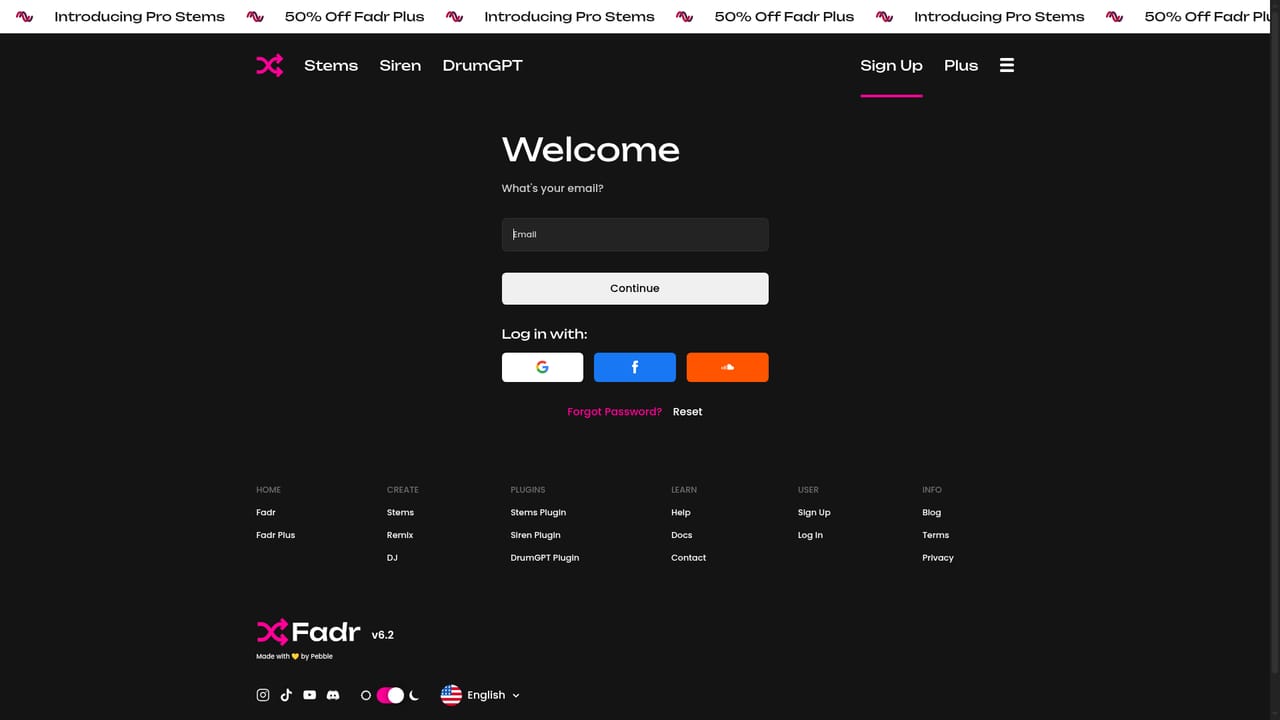 Fadr — Create a free Fadr account