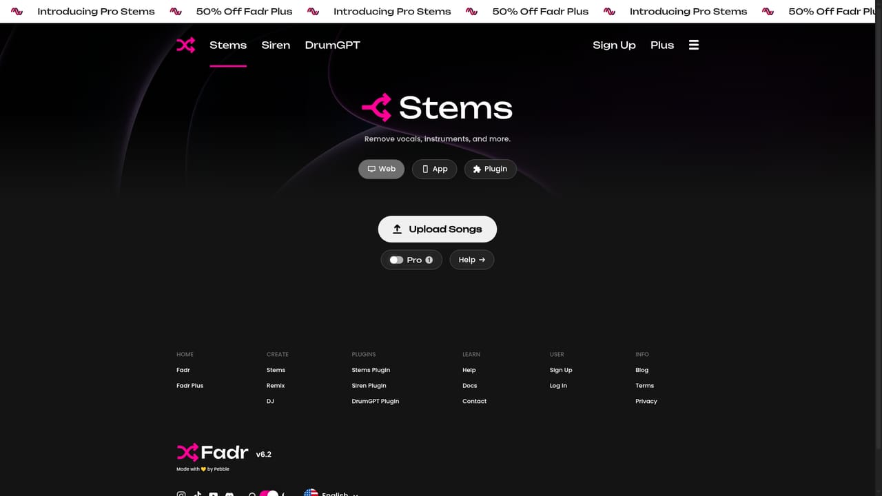 Fadr — Separate a song into stems