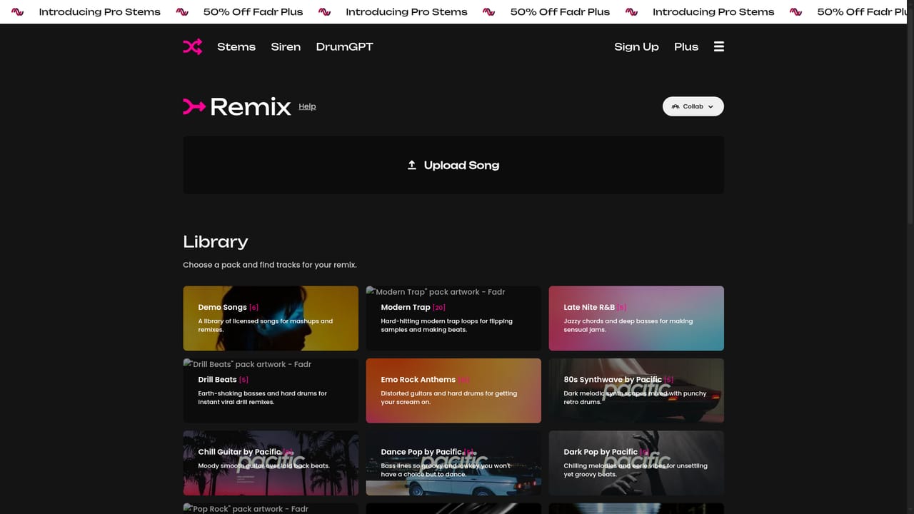 Fadr — Build a remix from the separated parts