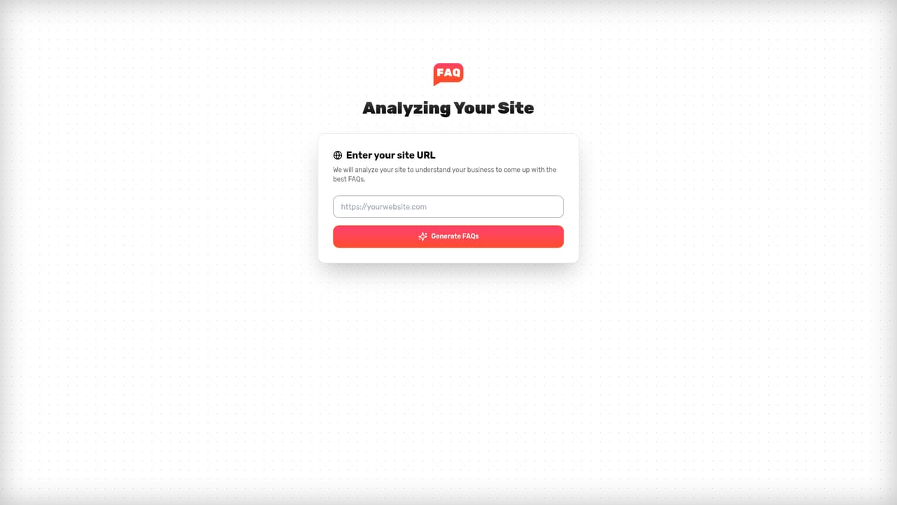 FAQWidget — Paste your website URL