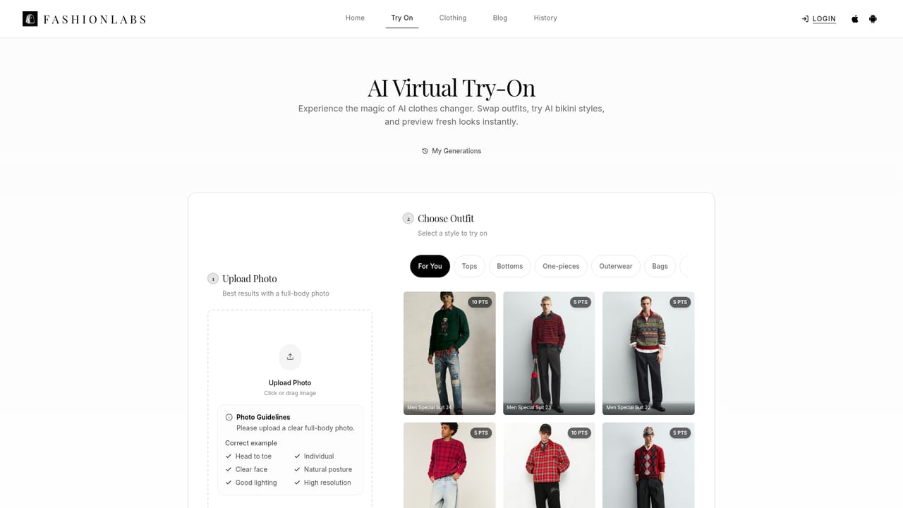 FashionLabs — Open the try-on workspace
